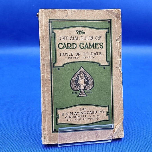 1916-1917 The Official Rules of Card Games Hoyle 21st edition PB Cards Vintage